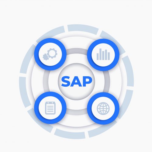SAP, business software vector infographics